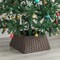 Gardenised Foldable Christmas Tree Skirt Collar Basket, Ring Base Stand Cover, Rattan Plastic, Brown QI004155.BR - alternate 7
